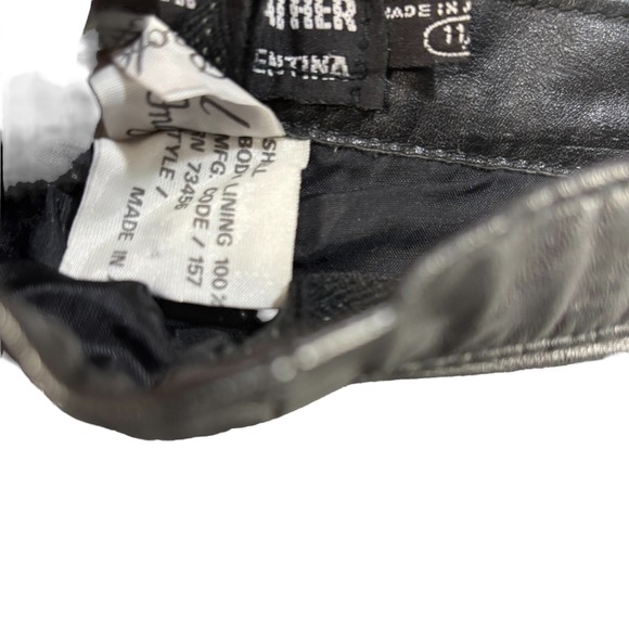 Vintage‎ 90s Unbranded Womens Black Old Money Genuine Leather Tibor Skirt - Picture 5 of 8